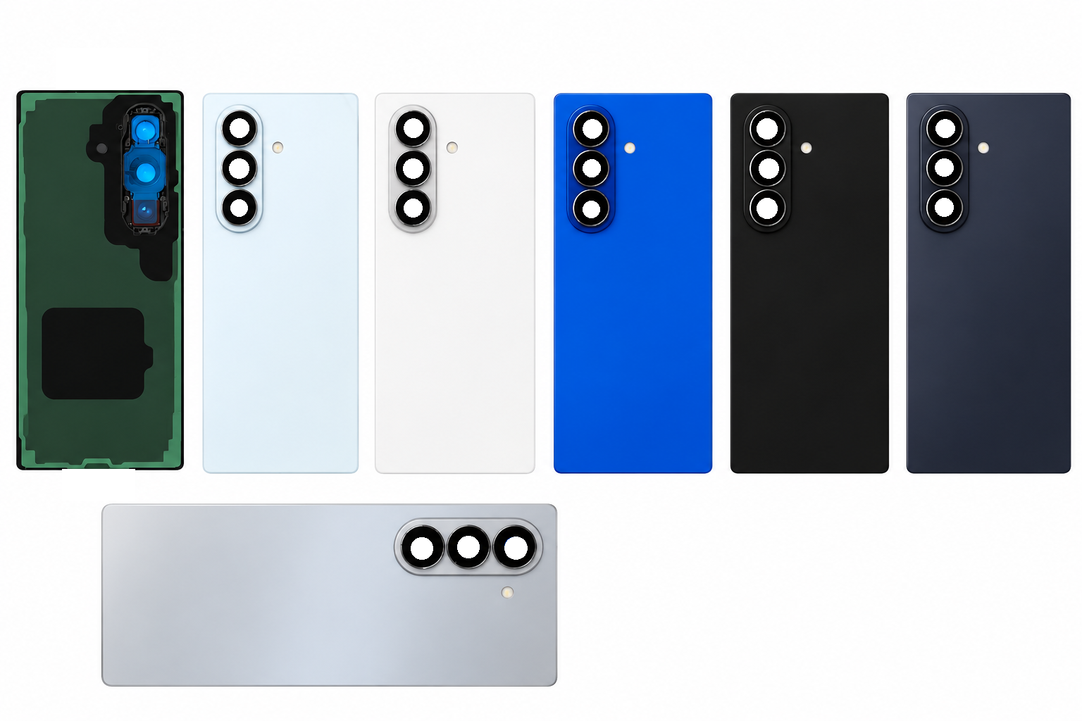 Compatible Replacement for Samsung Galaxy Z Fold 7 Back Panel – Black, Sky Blue, Blue, Grey, Navy Blue, White